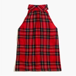 J.Crew Red Tartan Tie-Neck Tank Top | 4